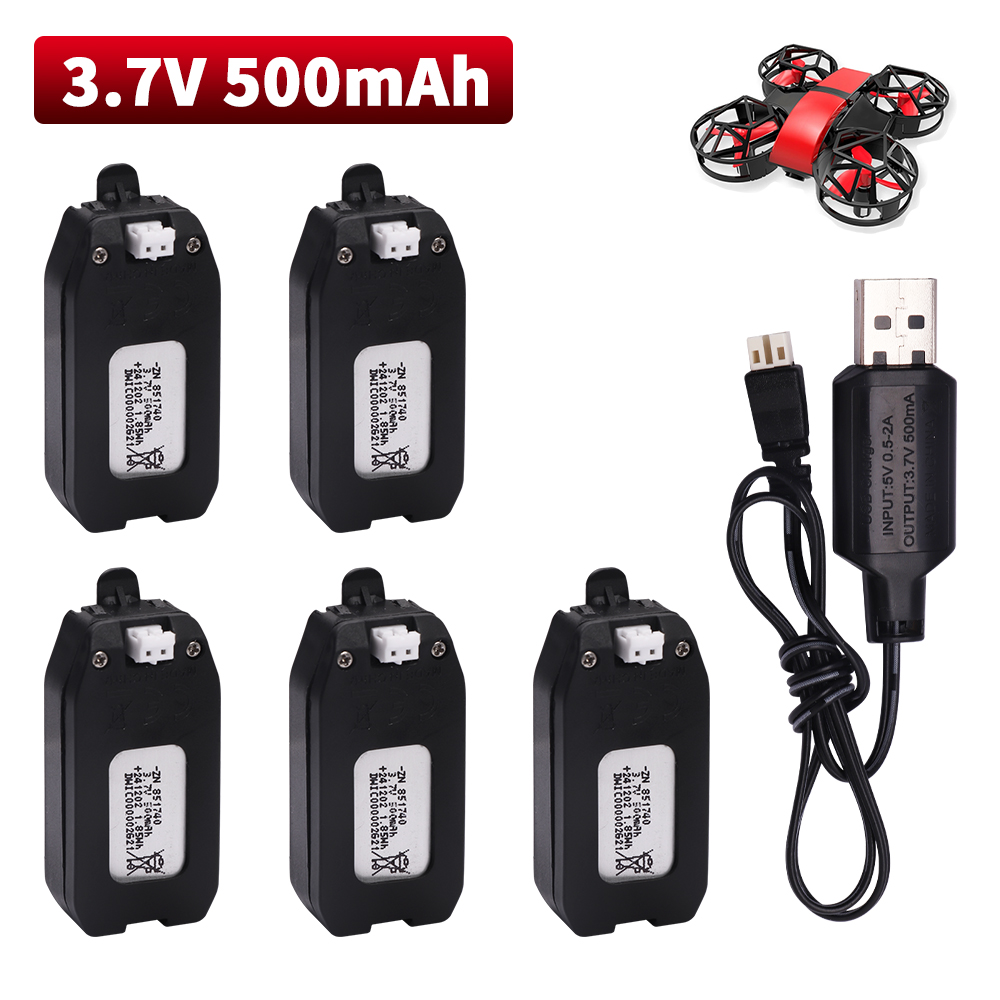 Eachine Drone E010 - 3.7V 500mAh แบตเตอรี่ลิเธียมสําหรับ NH330 RH821 เครื่องบินสี่แกน
