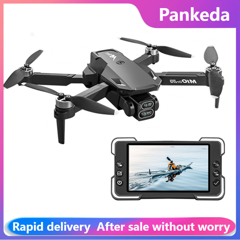 Drone Camera Hd - โดรนกล้อง M10 พร้อมรีโมทคอนโทรลหน้าจอในตัว กล้องคู่ ระบบ Optical