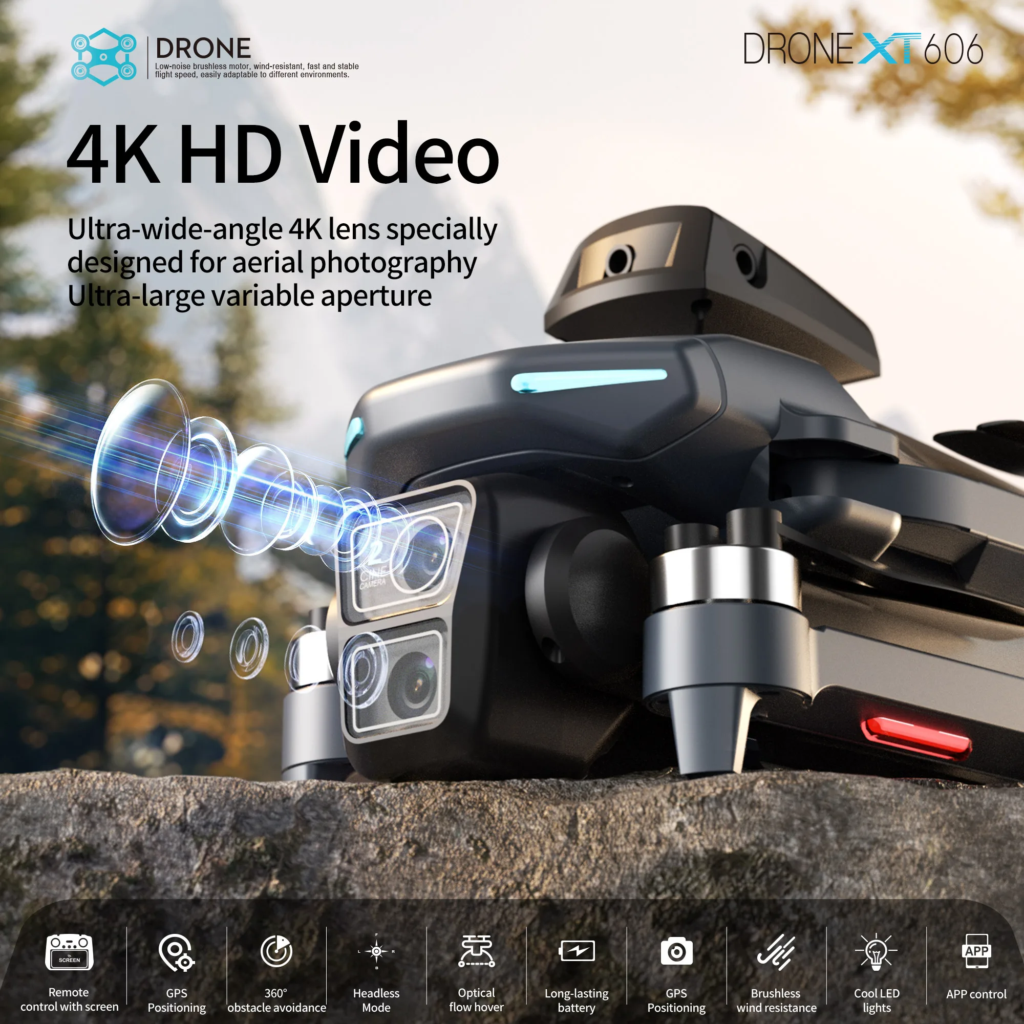 โดรนรุ่น Original XT606 ระดับม - Drone Camera Night Vision บทวิจารณ์และราคา