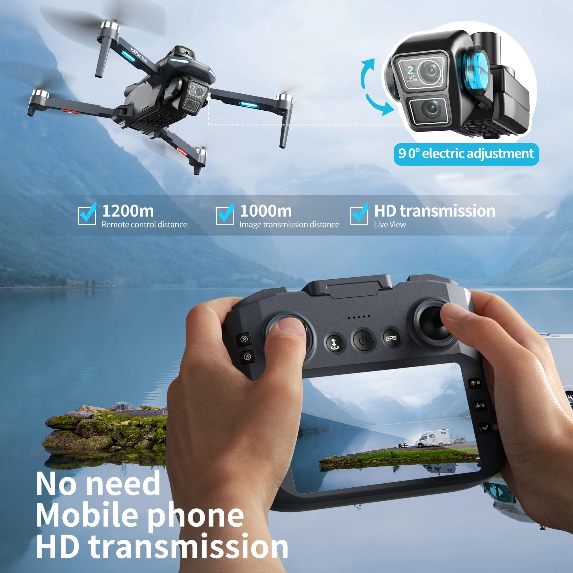 โดรนรุ่น Original XT606 ระดับม - Drone Camera Night Vision บทวิจารณ์และราคา
